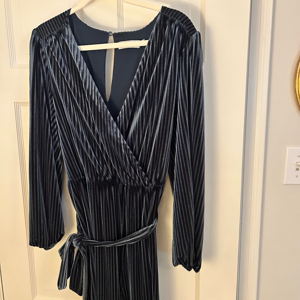 ALI & JAY Teal Velvet Jumpsuit